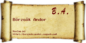 Börzsök Andor névjegykártya